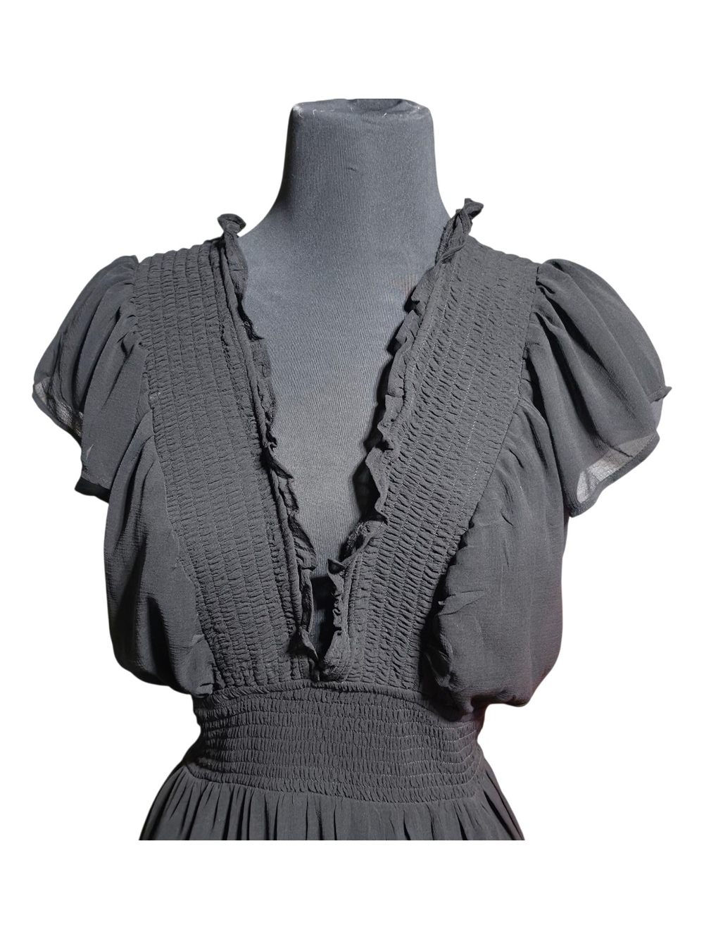 Torrid Black V‑Neck Ruffle Mini Dress NWOT Size 1 image 2